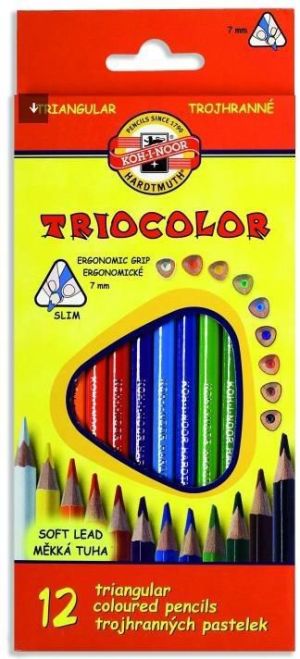 Koh I Noor Kredki Triocolor 7mm 12 kolorów 1