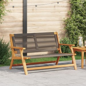 vidaXL Ławka ogrodowa Szara 76x122x73 cm Lite drewno akacjowe 1