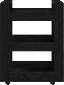 vidaXL Wózek kuchenny Czarny dąb 60x45x80 cm z drewna inżynieryjnego 5