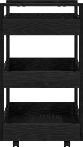 vidaXL Wózek kuchenny Czarny dąb 60x45x80 cm z drewna inżynieryjnego 6