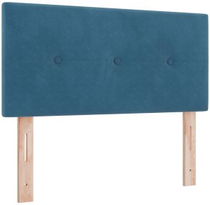 vidaXL Łóżko Sprężynowe z Materacem Ciemnoniebieskie 100x200 cm Aksamit 6