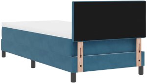 vidaXL Łóżko Sprężynowe z Materacem Ciemnoniebieskie 100x200 cm Aksamit 9