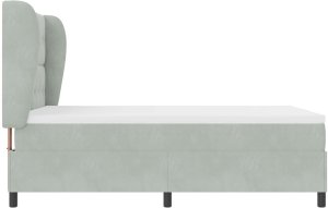 vidaXL Łóżko ze sprężynami w jasnoszarym kolorze z materacem 160x200 cm z aksamitu 8