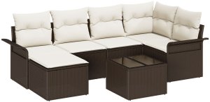 vidaXL 6-częściowy zestaw sof ogrodowych z poduszkami szary polirattan 2