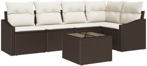 vidaXL Zestaw sofy ogrodowej z poduszkami Szary Poly Rattan 2