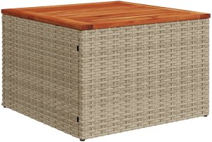 vidaXL 7-elementowy zestaw sofa ogrodowa z poduszkami beżowy polirattan akacja 4