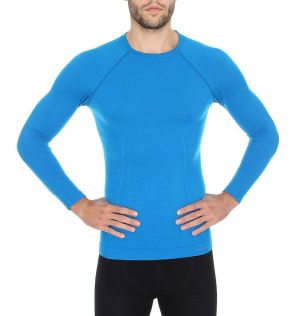 Brubeck Koszulka męska z długim rękawem Active Wool niebieska r. XL (LS12820) 1