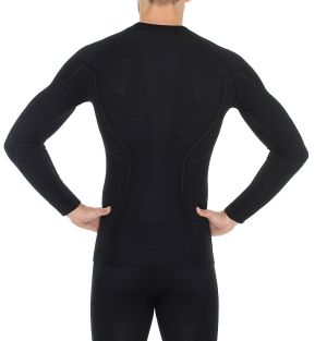 Brubeck Koszulka męska z długim rękawem Active Wool czarna r. M (LS12820) 7
