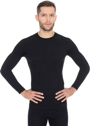 Brubeck Koszulka męska z długim rękawem Active Wool czarna r. XL (LS12820) 2