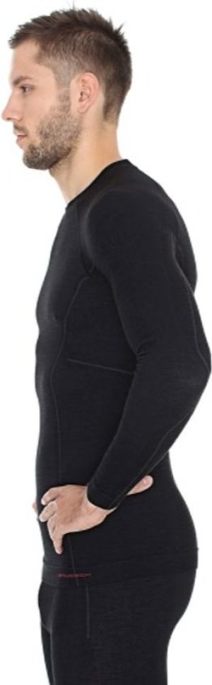 Brubeck Koszulka męska z długim rękawem Active Wool czarna r. XL (LS12820) 4