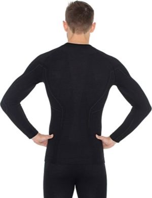Brubeck Koszulka męska z długim rękawem Active Wool czarna r. XL (LS12820) 6