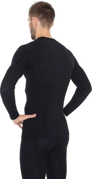 Brubeck Koszulka męska z długim rękawem Active Wool czarna r. XXL (LS12820) 5