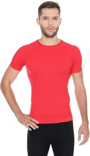 Brubeck Koszulka męska z krótkim rękawem ACTIVE WOOL czerwony r. XL (SS11710) 1