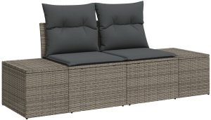 vidaXL 5-elementowy zestaw sof ogrodowych z poduszkami Szary Poli Rattan 4
