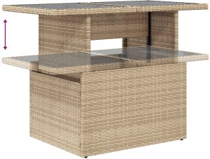 vidaXL 9-elementowy zestaw sof ogrodowych z poduszkami beżowy poli rattan 10