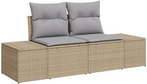 vidaXL 4-Częściowy Zestaw Sof Ogrodowych z Poduszkami Beżowy Poli Rattan 4
