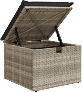 vidaXL Zestaw 6-częściowy kanap ogrodowych z poduszkami jasnoszary poli rattan 9