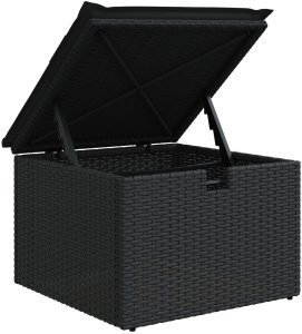 vidaXL Zestaw 6-częściowy Sof Ogrodowych z Poduszkami Czarny Poly Rattan 8