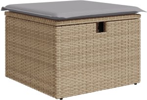 vidaXL Zestaw sof ogrodowych z 6 elementami, z poduszkami, Beżowy, Poli Rattan 6