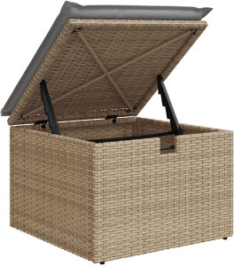 vidaXL Zestaw sof ogrodowych z 6 elementami, z poduszkami, Beżowy, Poli Rattan 8