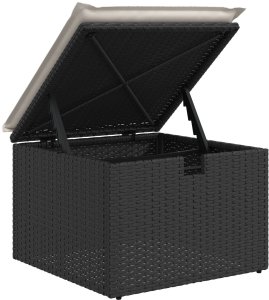 vidaXL Zestaw 7-częściowy sof ogrodowych z poduszkami Czarny Poli Rattan 10