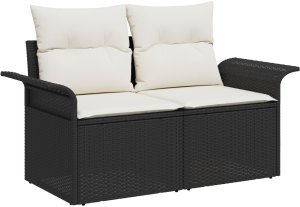 vidaXL 7-częściowy zestaw sof ogrodowych z poduszkami czarny rattan 4