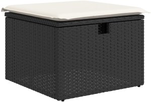 vidaXL 7-częściowy zestaw sof ogrodowych z poduszkami czarny rattan 7