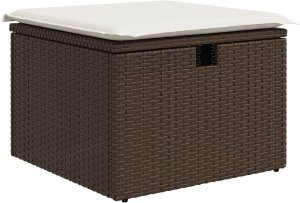 vidaXL 9-częściowy zestaw sofy ogrodowej z poduszkami Brązowe Poli Rattan 7