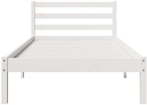 vidaXL Stelaż łóżka z zagłówkiem Biały 80x210 cm Lite drewno sosnowe 5