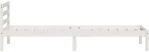 vidaXL Stelaż łóżka z zagłówkiem Biały 80x210 cm Lite drewno sosnowe 6