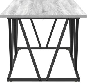 vidaXL Stolik kawowy szary sonoma 100x50x40 cm z drewna inżynieryjnego i metalu 5