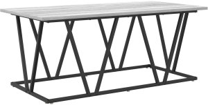 vidaXL Stolik kawowy szary sonoma 100x50x40 cm z drewna inżynieryjnego i metalu 6