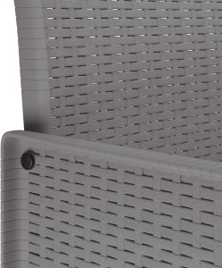 vidaXL 3-częściowy zestaw do jedzenia w ogrodzie z poduszkami jasnoszary polirattan 8