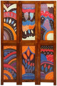 vidaXL Parawan 3 Panelowy Miodowy Brąz 35x1.5x160 cm z Drewna Akacji 3