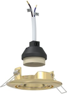 vidaXL Lampy wpuszczane  24 szt. Okrągłe GU10 Złote 90 mm Stal 2