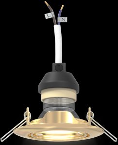 vidaXL Lampy wpuszczane  24 szt. Okrągłe GU10 Złote 90 mm Stal 10