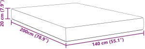 vidaXL Materac kieszeniowy  w jasnoszarym zielonym, średniej twardości, 140x200x20 cm 9