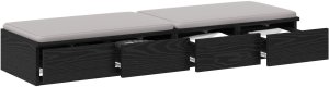 vidaXL Szuflady łóżka Czarny 120x36.5x16.5 cm Drewno inżynieryjne 3