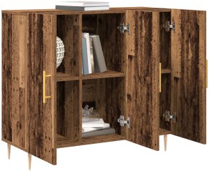 vidaXL Szafka boczna w starym drewnie, 90x34x80 cm 3