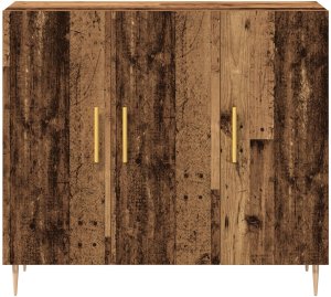 vidaXL Szafka boczna w starym drewnie, 90x34x80 cm 6