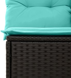 vidaXL Zestaw Sof na Ogród z Poduszkami Czarny Polirattan 9