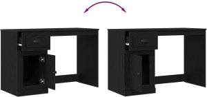 Biurko vidaXL Czarne 115 cm x 75 cm 11