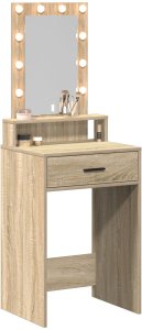 vidaXL Toaletka z lampkami LED - Sonoma Oak - 50x41x140 cm 3