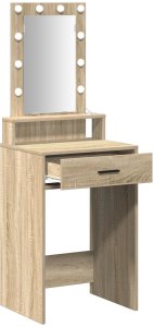 vidaXL Toaletka z lampkami LED - Sonoma Oak - 50x41x140 cm 4