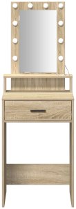 vidaXL Toaletka z lampkami LED - Sonoma Oak - 50x41x140 cm 5