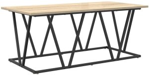 vidaXL Stolik kawowy Dąb Sonoma 100x50x40 cm Wykonany z drewna inżynieryjnego i metalu 2