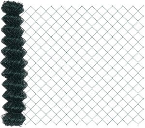 vidaXL Ogrodzenie z siatki ogniwowej z 22 słupkami U zielone 1,2x25 m stal 5