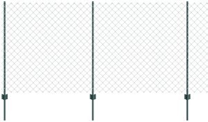 vidaXL Ogrodzenie z siatki ogniwowej z 22 słupkami U zielone 1,2x25 m stal 6