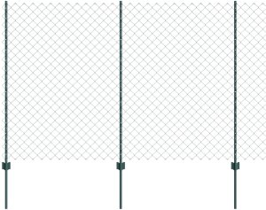 vidaXL Płot z siatki ogrodowej z 10 słupkami zielonym 1,6x10 m stalowym 6