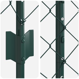 vidaXL Płot z siatki ogrodowej z 10 słupkami zielonym 1,6x10 m stalowym 7